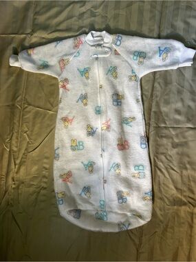 Vintage Carter’s ABC Bear Bunny Print Baby Bunting Sleep Sack One Size